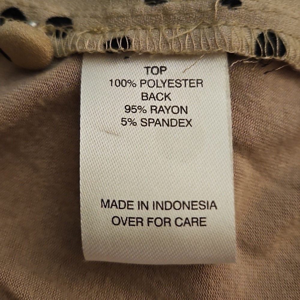 FORTUNE & IVY Tan Polka Dot Blouse - Picture 7 of 8